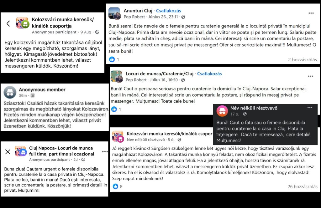 Kolozsvári csoportokban álláshirdetések takarítói munkára nők számára