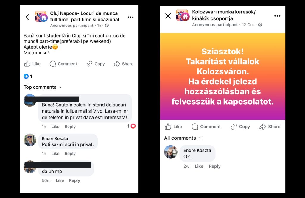 Koszta munkakereső posztok alá kommentel