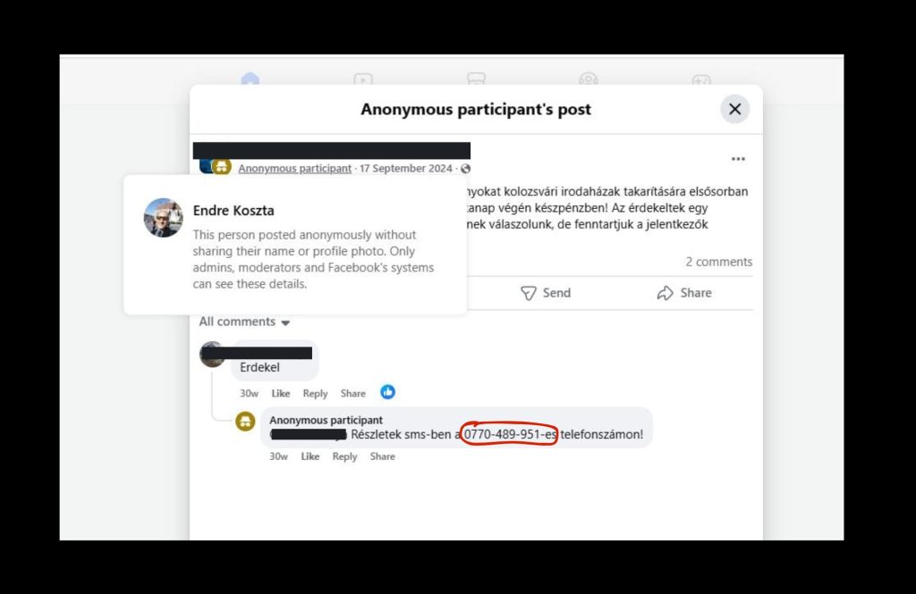 A névtelen takarítói álláshirdetés mögött Koszta áll